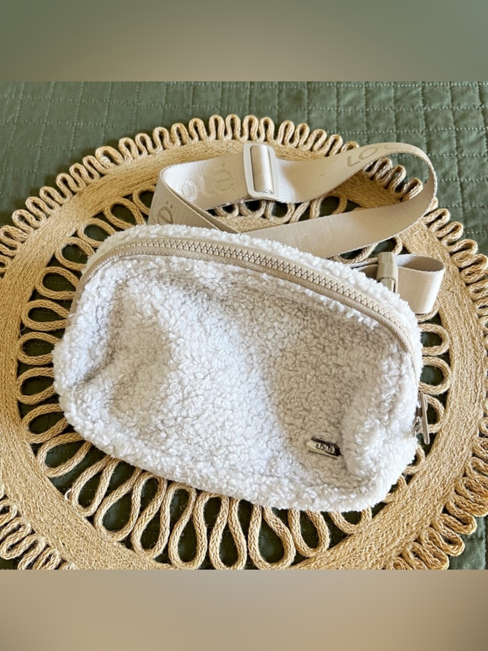 lOLE Cream Sherpa Crossbody Bag
